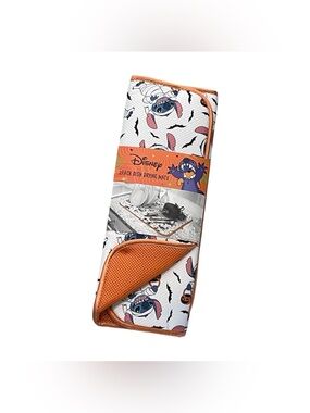 Disney Stitch Halloween Dish Drying Mats 2-Pack Mummy Bats Pumpkins